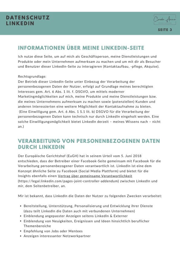 Datenschutzerklärung LinkedIN Seite 3