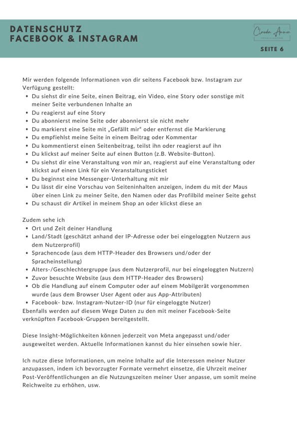 Datenschutzerklärung Meta Seite 6